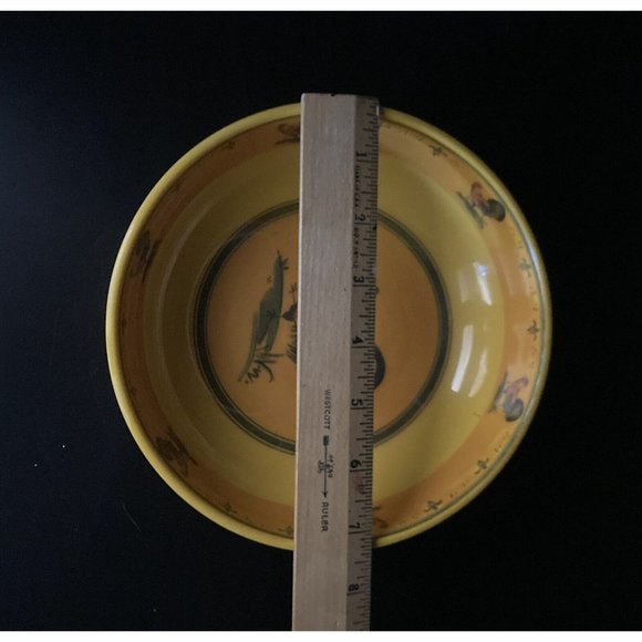 Le Cadeaux Melamine Gallina Yellow With Rooster Bowl 7.5" - Picture 4 of 5